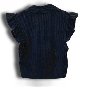 Small Black Vintage Crop top with Ruffle sleeves